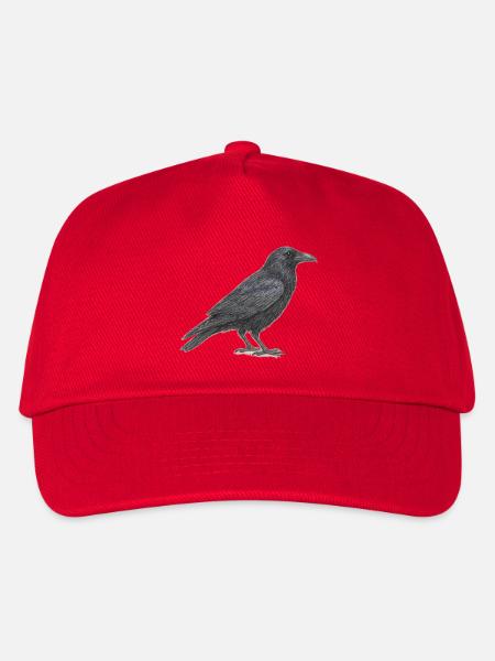 Great European Raven Black Grafik in Grau - Kinder Basecap - Rot