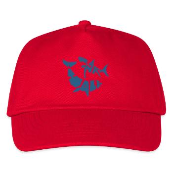 SW_LOGO_5_BLEU - Kinder Basecap - Rot - Vorne