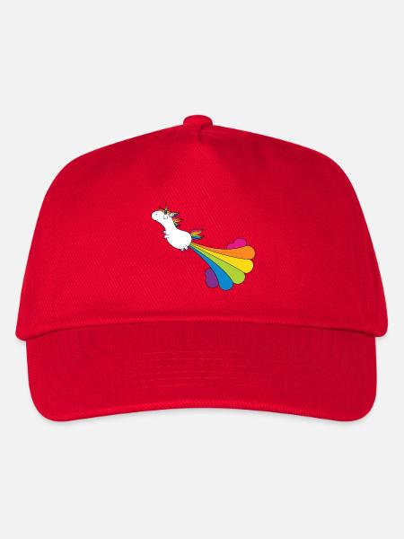 Pupsendes Einhorn - Kinder Basecap - Rot