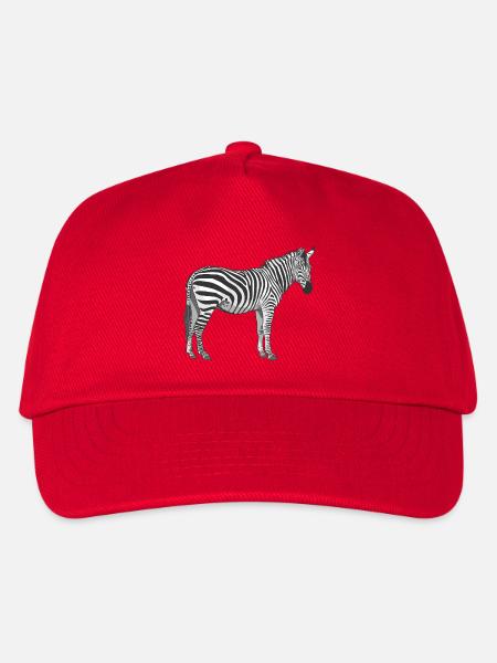 Zebra Streifen Kontrast Illustration - Kinder Basecap - Rot
