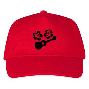 ukulele - Kinder Basecap - Rot - Vorne