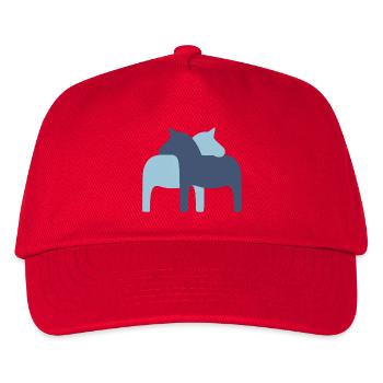 Dala Horse Couple light blue dark blue Horses Love - Kids’ Baseball Cap - red - Front