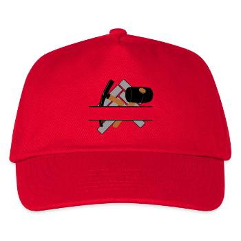 Pflastererlogo mit transparenter Stange dazwischen - Kinder Basecap - Rot - Vorne