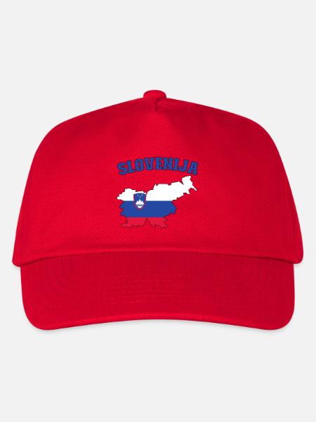 Slowenien Flagge Landkarte - Kinder Basecap - Rot