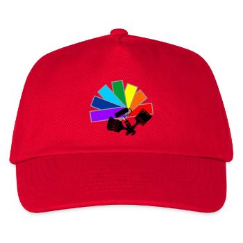 Color fan deck with shadow brushes and roller logo - Kids’ Baseball Cap - red - Front