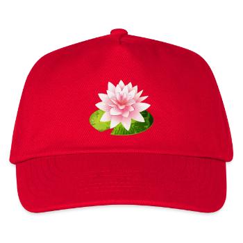 leuchtende Seerose mit grünem Seerosenblatt - Kinder Basecap - Rot - Vorne
