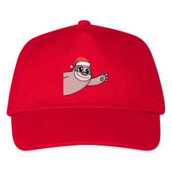 Faultier Weihnachten Hallo Gruß - Kinder Basecap - Rot - Vorne
