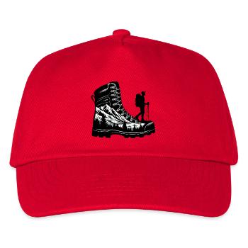 Drawing Hiker Bergwanderschuh - Kinder Basecap - Rot - Vorne