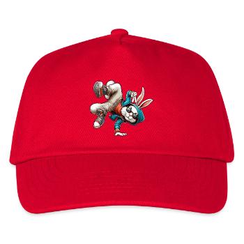 Ostern Osterhase Tanzen Breakdance - Kinder Basecap - Rot - Vorne
