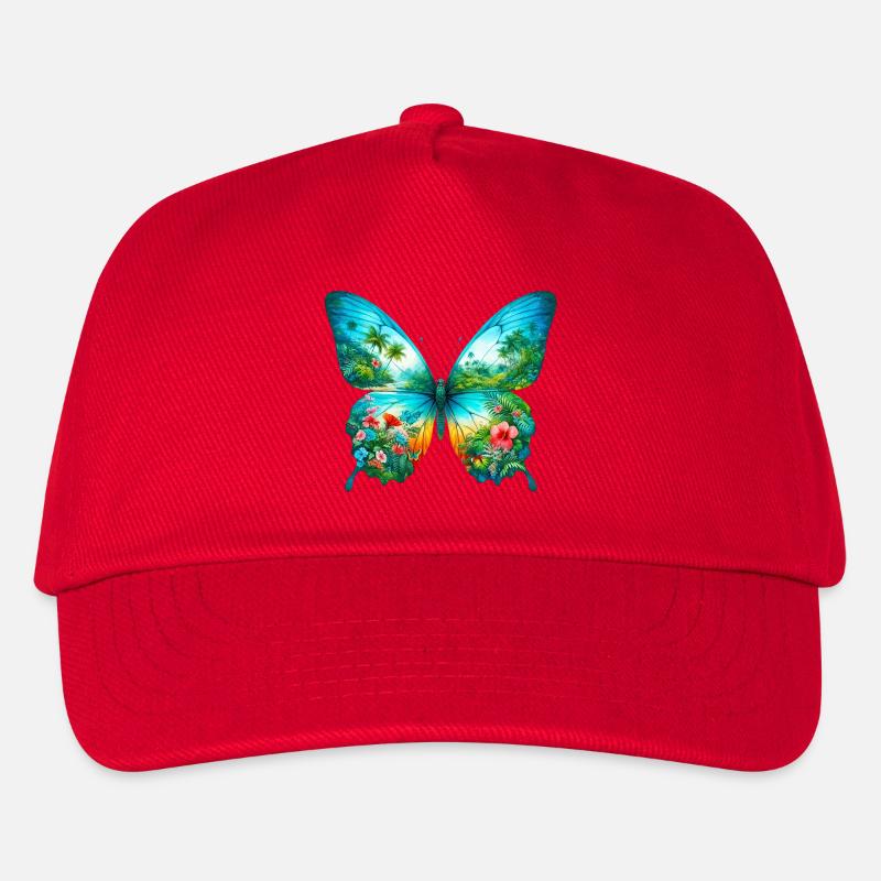 Schmetterling - Kinder Basecap - Rot