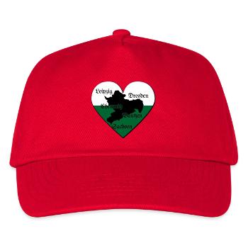 Sachsen Herz Dresden Leipzig Chemnitz Bautzen - Casquette de baseball Enfant - rouge - Devant