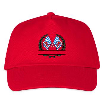 Flaggen der Provinz Luxemburg Belgien Lorbeerkranz - Kinder Basecap - Rot - Vorne
