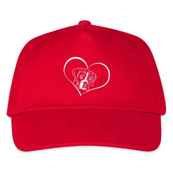 Boxer Welpe im Herz - Kinder Basecap - Rot - Vorne