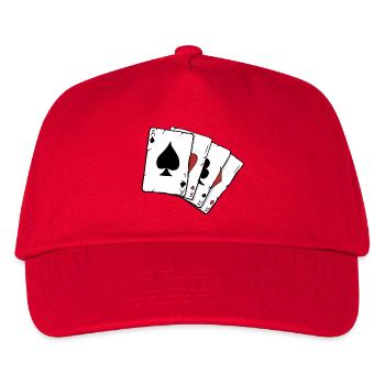 poker cards four aces illustration by Vexels - Casquette de baseball Enfant - rouge - Devant