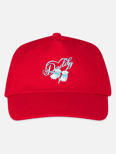 Daddy mit Herz Junge Babyschuhe blau - Kinder Basecap - Rot