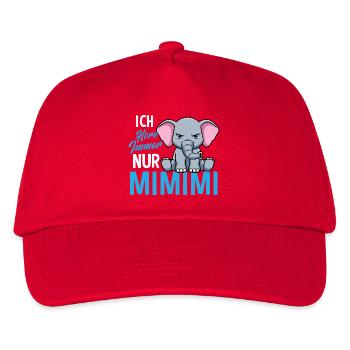 Ich Höre Immer Nur Ein Mimimi Elefant - Kinder Basecap - Rot - Vorne
