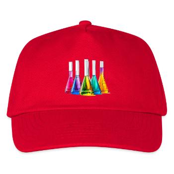 Des flacons de laboratoire colorés dans un jeu de couleurs - Casquette de baseball Enfant - rouge - Devant