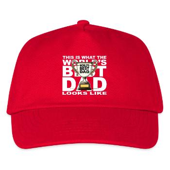 Best Dad in the World Trophy - Kids’ Baseball Cap - red - Front