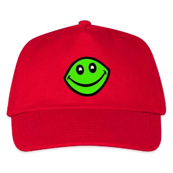 Frosch Kröte lächelt lustig Comic glücklich cool - Kinder Basecap - Rot - Vorne