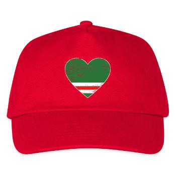 Tschetschenien Flagge Herz used - Kinder Basecap - Rot - Vorne