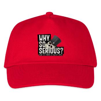 Why So Serious? – Skull Humor Design mit Zylinder - Kinder Basecap - Rot - Vorne