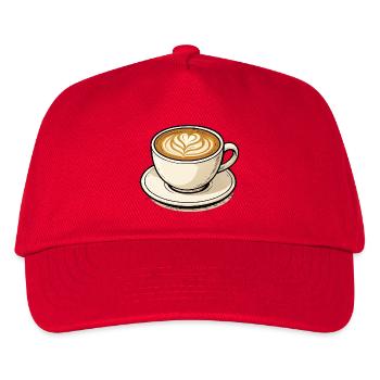 Kaffeeherz Latte Kunst - Kinder Basecap - Rot - Vorne