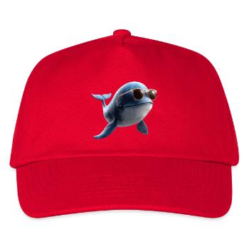 Blue Whale Whale Blue Whales Whale Song Diver Ocean Whales - Kids’ Baseball Cap - red - Front