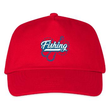 Angeln Angelhaken - Kinder Basecap - Rot - Vorne