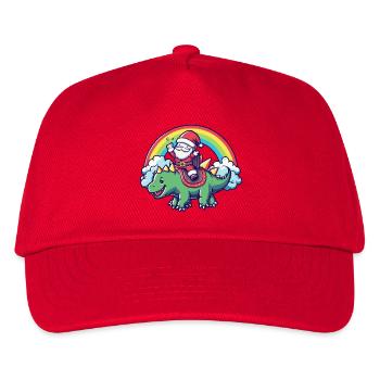 Dinosaur stegosaurus Santa Claus - Kids’ Baseball Cap - red - Front