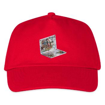 Transparent CAD circuit art on laptops - Kids’ Baseball Cap - red - Front