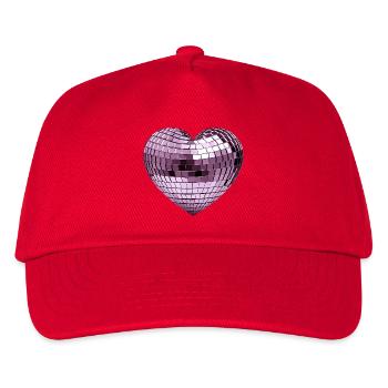 DISCO BALL LOVE #2 – Frieden & Liebe - Kinder Basecap - Rot - Vorne