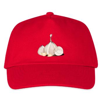 Knoblauchzeichnung mit Knollen und feinen Zehen - Kinder Basecap - Rot - Vorne