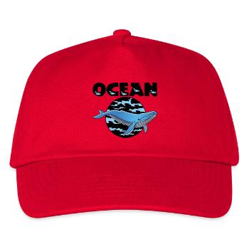 Whale and ocean - Kids’ Baseball Cap - red - Front