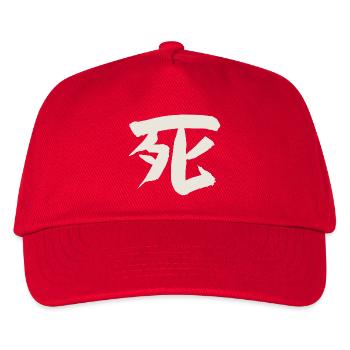Tod (Japanisches Schriftzeichen) - Kinder Basecap - Rot - Vorne
