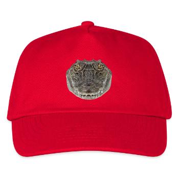 Crocodile Portrait Detail Wildlife Design - Kids’ Baseball Cap - red - Front
