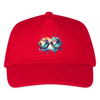 Colorful round swimming goggles Splash Design - Kinder Basecap - Rot - Vorne