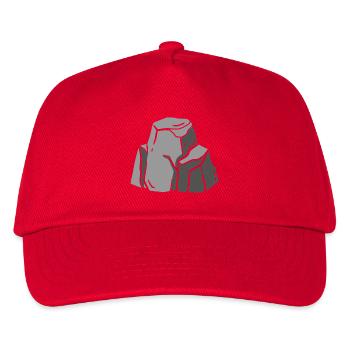 Stein Schere Papier Gruppenkostüm, Stein Kostüm - Kinder Basecap - Rot - Vorne