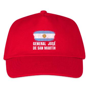 General Jose de San Martin Argentina Design - Kinder Basecap - Rot - Vorne