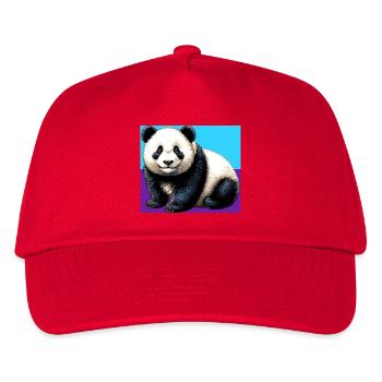 Panda - Kinder Basecap - Rot - Vorne