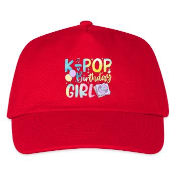 K-Pop Birthday Girl - Kinder Basecap - Rot - Vorne