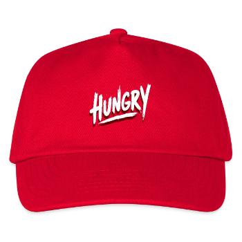 Hungry Brush Schrift – Streetwear Stil - Kinder Basecap - Rot - Vorne