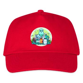 Grüner Reinigungsgeist Cartoon - Kinder Basecap - Rot - Vorne