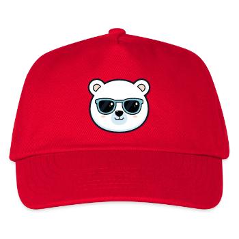 Cute Polar Bear Blue Glasses - Kids’ Baseball Cap - red - Front