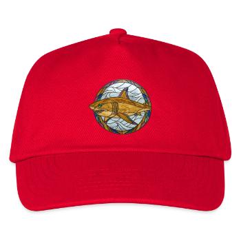 Illustration de la mosaïque de requin en vitrail - Casquette de baseball Enfant - rouge - Devant
