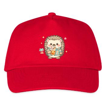 Hawaiian hedgehog with drink - Kids’ Baseball Cap - red - Front