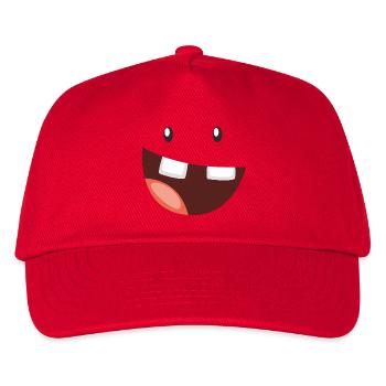 Lustiges Monster mit breitem Grinsen - Kinder Basecap - Rot - Vorne