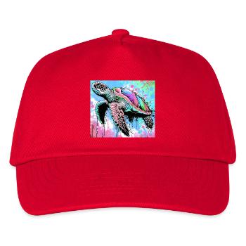 Schildkröte - Kinder Basecap - Rot - Vorne