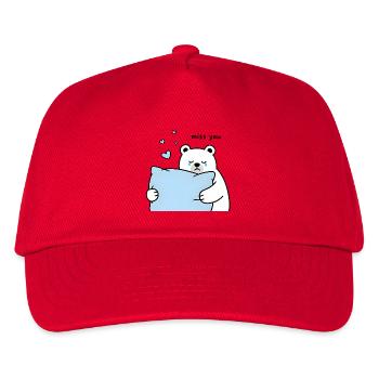 Bärentraurige Liebe "Vermisse dich" - Kinder Basecap - Rot - Vorne