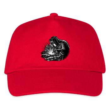 Schweißer Funken Metall Industrie Arbeit Stolz - Kinder Basecap - Rot - Vorne