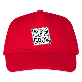 Mistakes Help Us Grow Lustig Motivational Wachstum - Kinder Basecap - Rot - Vorne